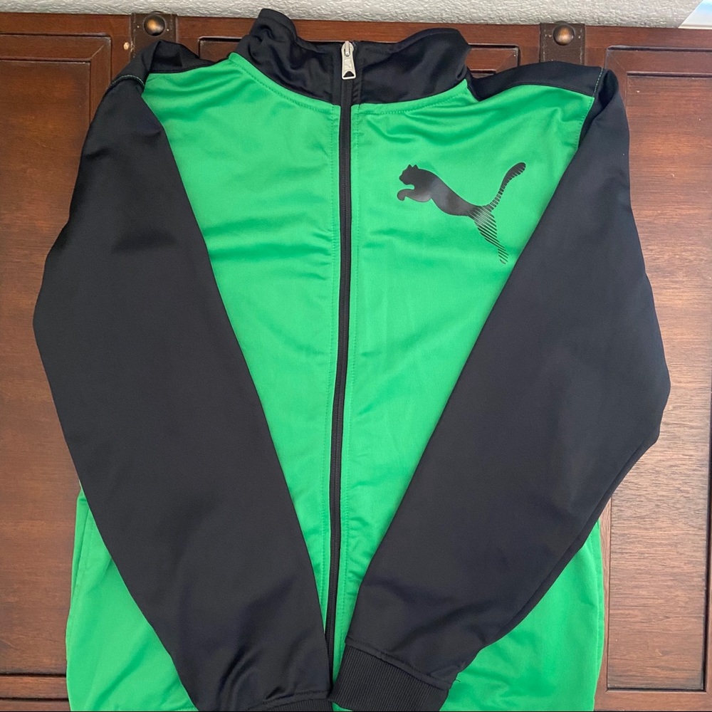 PUMA Green & Black Track Jacket - Boys XL